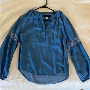 Cute blue denim top blouse